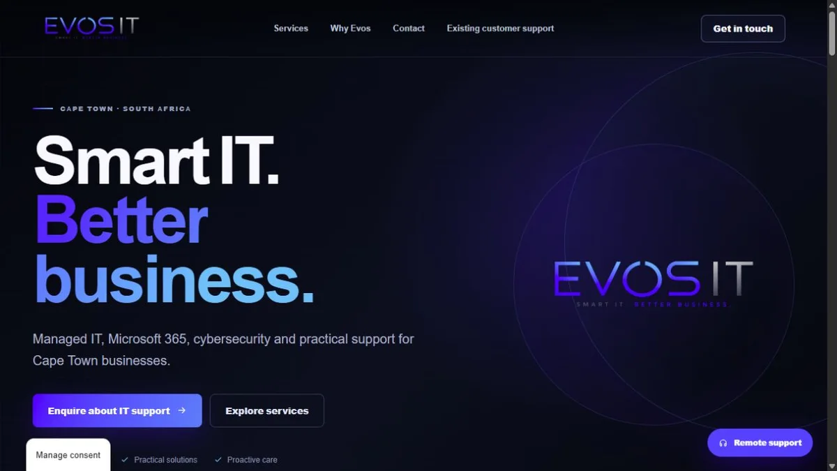 Evos IT website preview